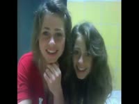 Stunning brunette college-aged natural twin sisters exposing themselves during live cam show